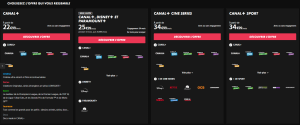 récaptitulatif de toutes les offres canal plus